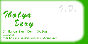 ibolya dery business card